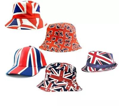 Union Jack Unisex Reversible Bucket Hat British Hats Women & Man • £3.49