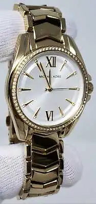 Michael Kors Whitney Glitz Crystal Silver Dial Gold Tone Women Watch MK6693 SD9 • $79.95