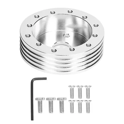 ・Silver 1in Aluminum Steering Wheel Hub Spacer For 5 6 Hole Wheels-3 Hole Adapte • $15.62