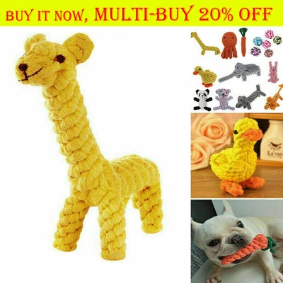 £5.99 • Buy Pet Dog Chew Toys Braided Rope Indestructible Dog Teeth Dental Cleaner Gifts