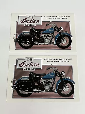 Lot Of 2 ** Danbury Mint 1948 Indian Chief Motorcycle Brochures • $10