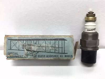 Vintage NOS Champion Spark Plug For CURTIS Airplane / Aeroplane Nice Graphics • $30