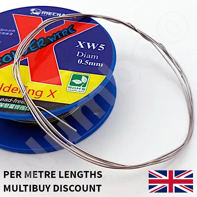 Lead Free Low Melting Point Solder Wire (138C) - 0.5mm / 0.6mm - 1 Metre Lengths • £2.99