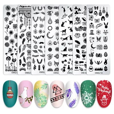 Nail Art Stamping Geometry Image Templates Plates Stamper Scraper Tool Kit DIY • $9.95