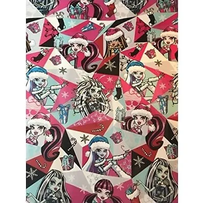 Sealed Monster High Heavy Weight Wrapping Paper Roll 2016 Christmas Holiday  • $31.04