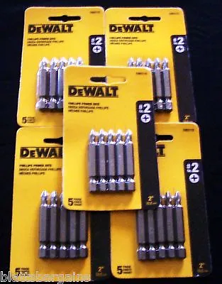 25 Dewalt 2  Phillips #2 Screw Bits Driver Ph2 P2 Fits 18v 20v Impact Dw2115 • $17.99