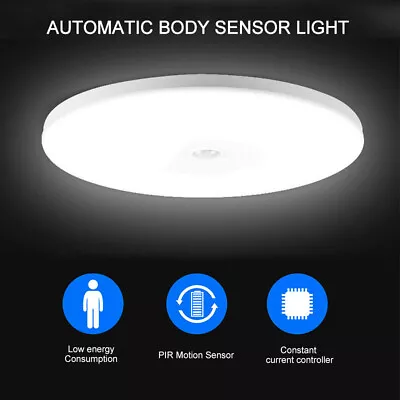£11.99 • Buy LED PIR Motion Sensor Ceiling Light Round Panel Lights Hallway Kitchen Wall Lamp