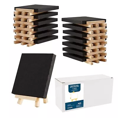 Black Mini Canvases With Easel Set Pack Of 183” X 3” Inches Black Mini Canvas... • $43.14