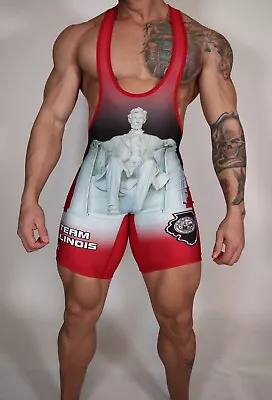 Men's Wrestling  Team Illinois  Red Singlet Adult Medium • $94.98