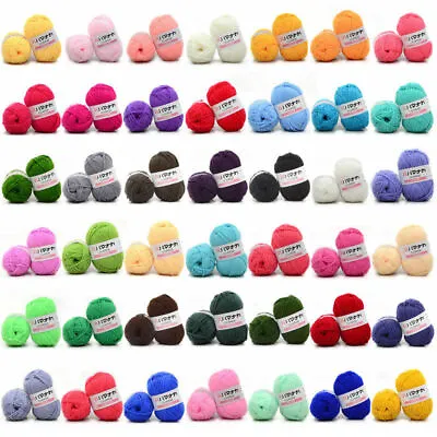 Soft Bamboo Yarn Crochet 4 Ply Milk Cotton Knitting Yarn Baby Wool 42 Color New • £1.19