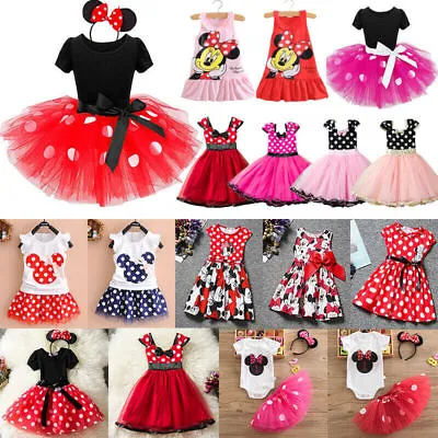 £6.99 • Buy Minnie Mouse Baby Kids Girls Birthday Party Fancy Costume Outfits Tutu Dress Up