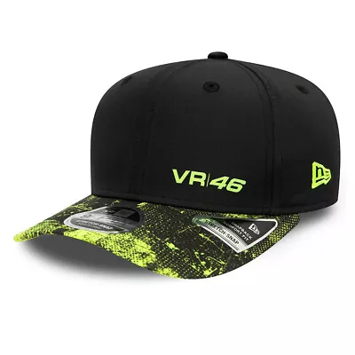 Rossi VR46 AOP 9Fifty Stretch Snap Cap – Black/Neon Yellow Peak ML • $12.62