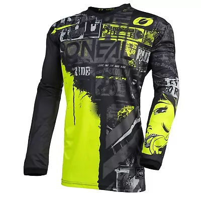 O'Neal Element Jersey Moto ATV SxS Ride Black/Neon Yellow YOUTH Medium CLOSEOUT • $20.99