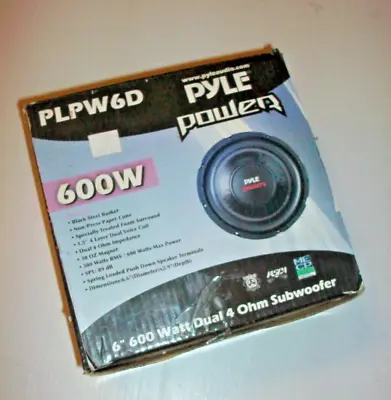 Pyle PLPW6D 6'' 600 Watt Dual Voice Coil 4 Ohm Subwoofer (New Open Box) • $34.95