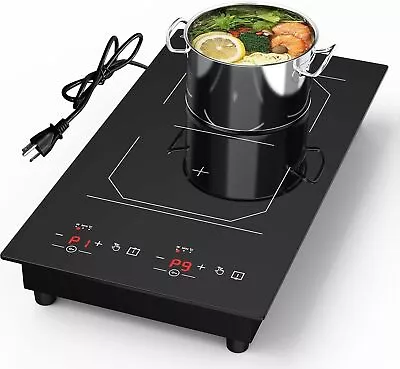 Portable Induction Cooktop 2 Burner Electric Stove Top Touch Screen 110V 2300W • $132.99