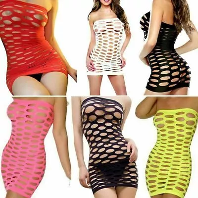 £3.99 • Buy Sexy Mesh Big Fishnet Dress Body Stocking Bodysuit Nightwear Lingerie Sleepwear