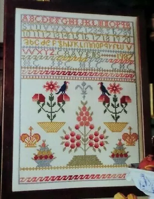 Cross Stitch Pattern MARYS SAMPLER Vintage Alphabet Numbers Birds Flowers Crown • $5.99