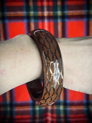 Calvin Klein  Brown / Gold Plastic Bangle • £8