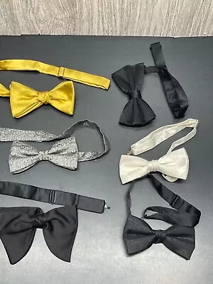 Vintage Lot Of Mens Bow Ties Fun Lot Gold White Black Colors Various Style Shape • $20.99