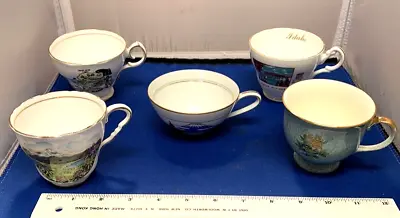 Lot Of 5 VTG Bone China Souvenir Tea Cups Alaska Oregon Idaho Japan Canada • $24.99