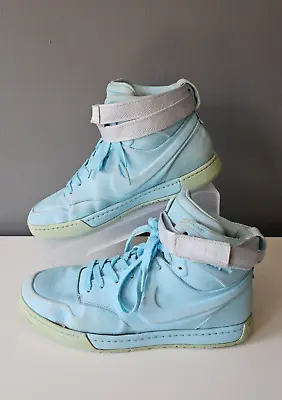 £40 • Buy RARE Vintage Nike Air Royalty Full Leather All Blue Hitop Sneakers Size UK 6