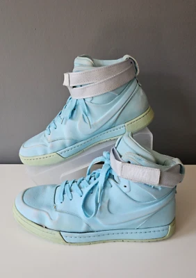 £40 • Buy RARE Vintage Nike Air Royalty Full Leather All Blue Hitop Sneakers Size UK 6