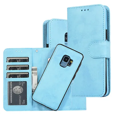 Case For Samsung Galaxy S8 S9 S10 S23 Plus Magnetic Detachable Wallet Flip Cover • $17.37
