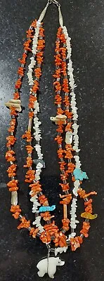 Vintage Zuni 3 Strand Fetish Necklace • $240