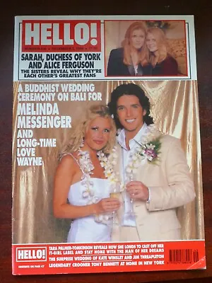 Hello! Magazine #538 / 1998 Dec 5 / Melinda Messenger Weds Long Time Love Wayne • £8.50
