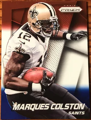 2014 Panini Prizm Prizms Red White & Blue Marques Colston #196 • $3.68