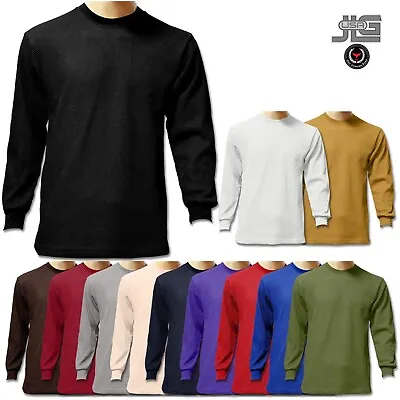 $15.99 • Buy Men Heavy Weight Plain Thermal Long Sleeve New Waffle Shirts Solid Colors 