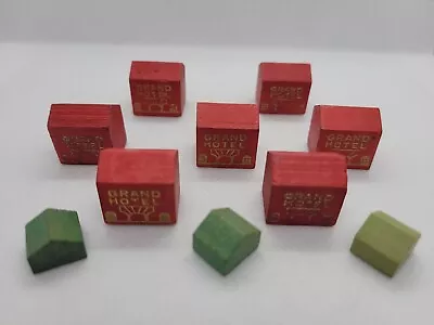 Vintage Monopoly Game Wooden Pieces - 7 Grand Hotel - 3 Houses • $7.74