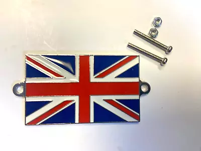 Union Jack Metal Enamel Badge  With Screws And Nuts For Classic Cars • £5.95