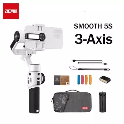 Zhiyun Smooth 5S Combo 3-Axis Handheld Gimbal Stabilizer - White For SmartPhones • $322.05