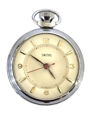 Vintage Smiths Made In Great Britain Chrome Pocket Watch • $119