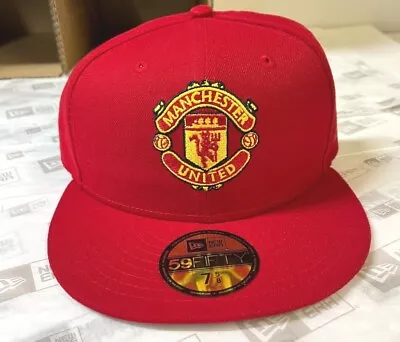 Manchester United Soccer Premier League New Era 59FIFTY Fitted Hat~ Red • $29.99