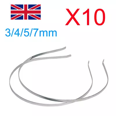 £4.99 • Buy 10pcs Plain  Metal Alice Band Silver Hair Band Headband DIY - 4 Widths Available