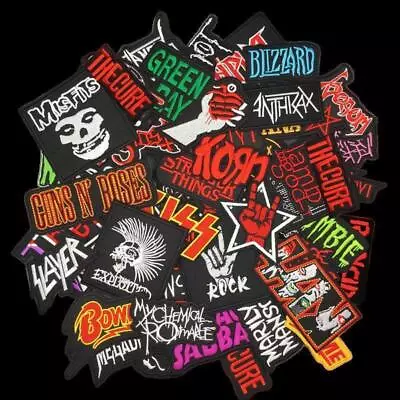 Random Lot Of 50 Rock Band Patches Iron On Music Punk Roll Heavy Metal Sew • $26.59