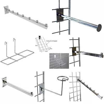 £14.69 • Buy Grid Mesh Wall Chrome Retail Shop Display Panel Accessory/ Accessories