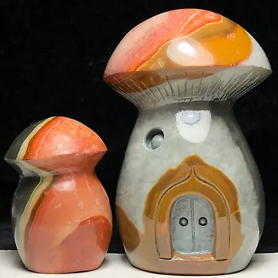 Natural Quartz Crystal Mineral Specimen Sea Stone Hand-carved Mushroom House. • $39