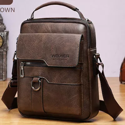 Mens Leather Shoulder Bag Handbag Business Crossbody Bag Briefcase Messenger Bag • $19.99