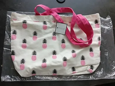 Macy's Canvas Pink Pineapple Tote 16 X11 X3  NWT! • $7.95