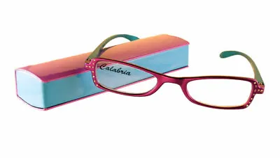 VIP Calabria 837 2-Tone Reading Glasses&Matching Hard Case 60 Color&Power Option • $19.95