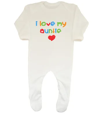 I Love My Auntie Cute Boys Girls Baby Grow Sleepsuit • £9.99