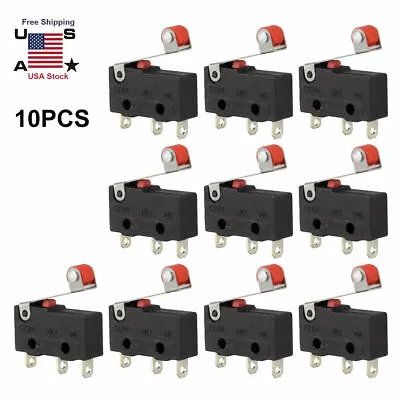 10Pcs KW12-3 Micro Roller Lever Arm Normally Open Close Limit Switch Microswitch • $7.65