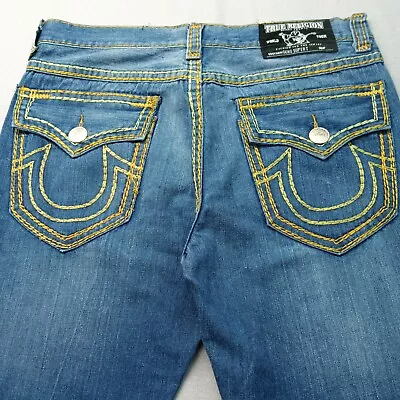 True Religion Jeans 36x33 Blue Light Wash Geno Super T World Tour • $38.95