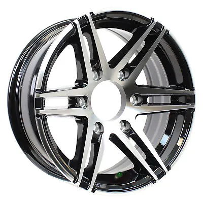 Aluminum Trailer Wheel 15X6 15 Inch Rim Black And Machined 6 Lug WFSW56655BM • $114.97