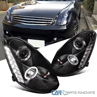 Black Fits 2005-2006 Infiniti G35 4Dr LED Halo Projector Headlights Left+Right • $198.95