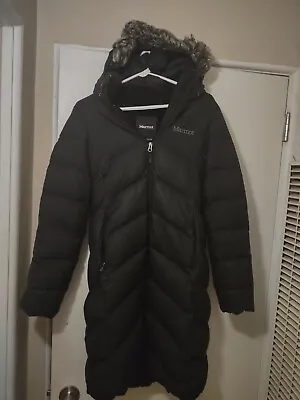 Women's Marmot 700 Fill Down Hooded Full Zip Black Jacket    Size  S/P/CH.  • $20