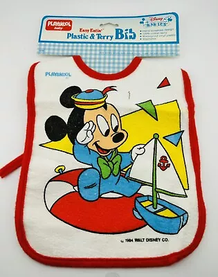 Vintage 1984 Playskool Sailor Mickey Mouse Tie Bib NOS • $16